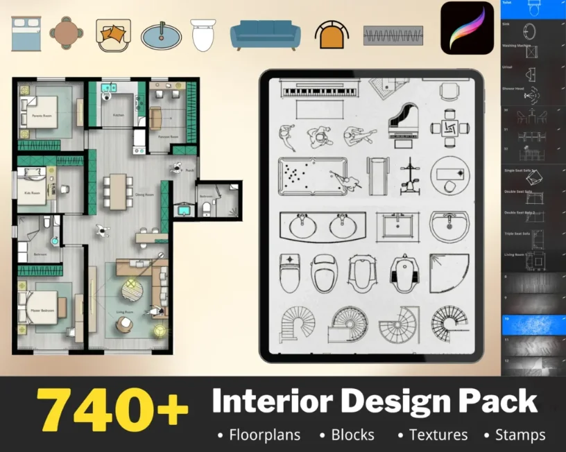 740+ Interior Design Pack