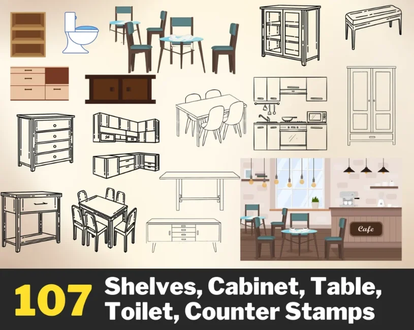 107 Furniture Stamps